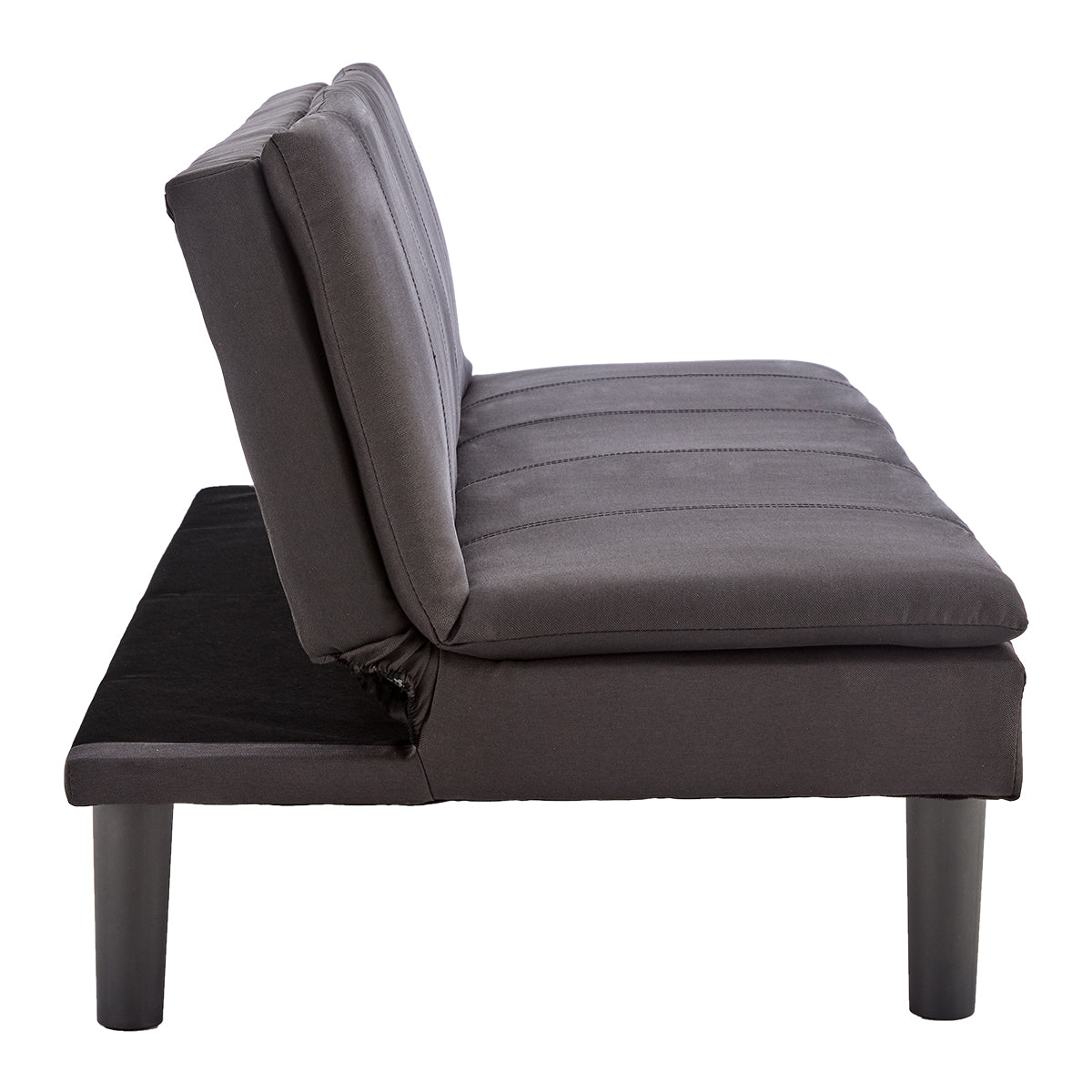 3 Seater Modular Faux Linen Fabric Sofa Bed Couch - Black