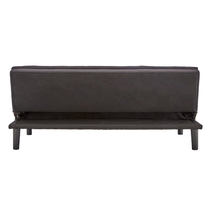 3 Seater Modular Faux Linen Fabric Sofa Bed Couch - Black