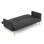 3 Seater Modular Linen Fabric Sofa Bed Couch - Black