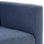 Tufted Linen 3-Seater Sofa Bed with Armrests - Blue