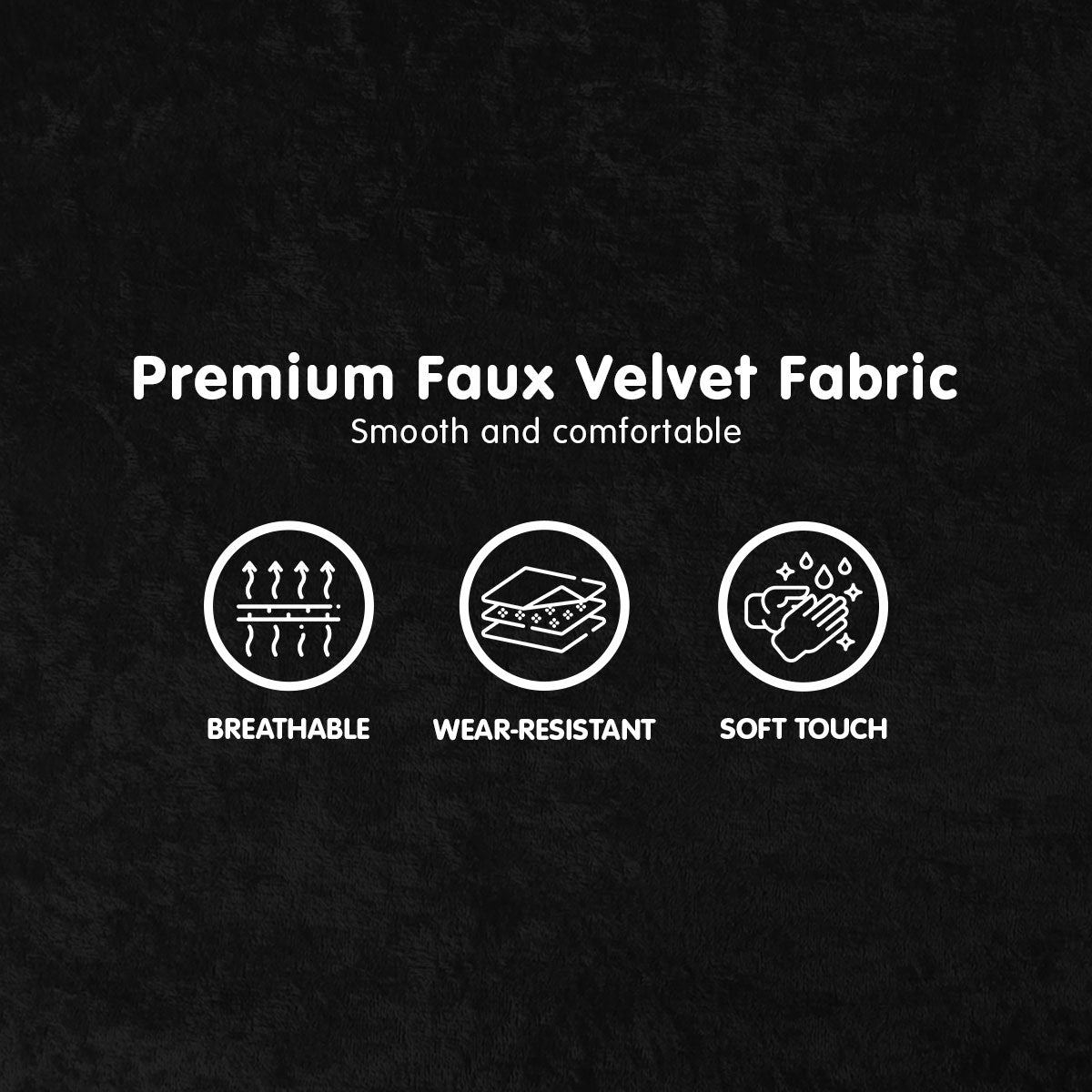2-Seater Adjustable Sofa Bed Lounge Faux Velvet - Black