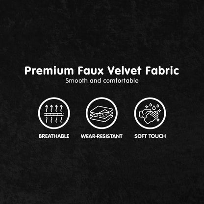2-Seater Adjustable Sofa Bed Lounge Faux Velvet - Black