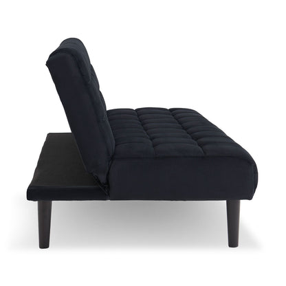 Faux Suede Fabric Sofa Bed Furniture Lounge Seat Black