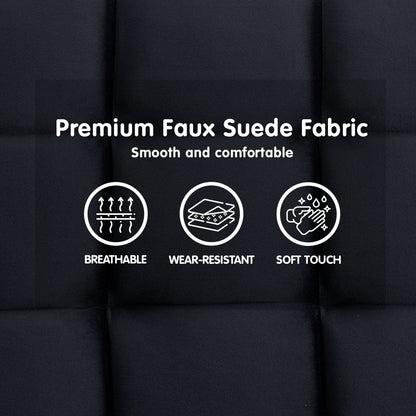 Faux Suede Fabric Sofa Bed Furniture Lounge Seat Black