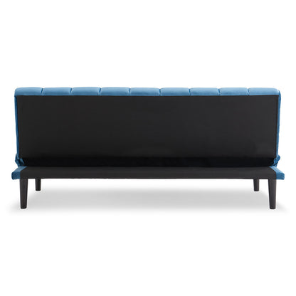 Faux Suede Fabric Sofa Bed Furniture Lounge Seat Blue