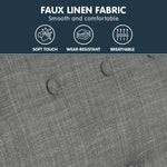 Linen Corner Wooden Sofa Couch Lounge L-Shaped With Chaise - Dark Grey