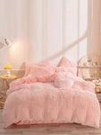 Solid Fuzzy Duvet Cover Set Without Filler