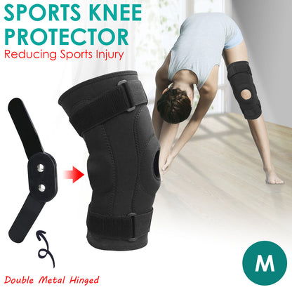 Double Metal Hinged Full Knee Support Brace Knee Protection Equipment Size M