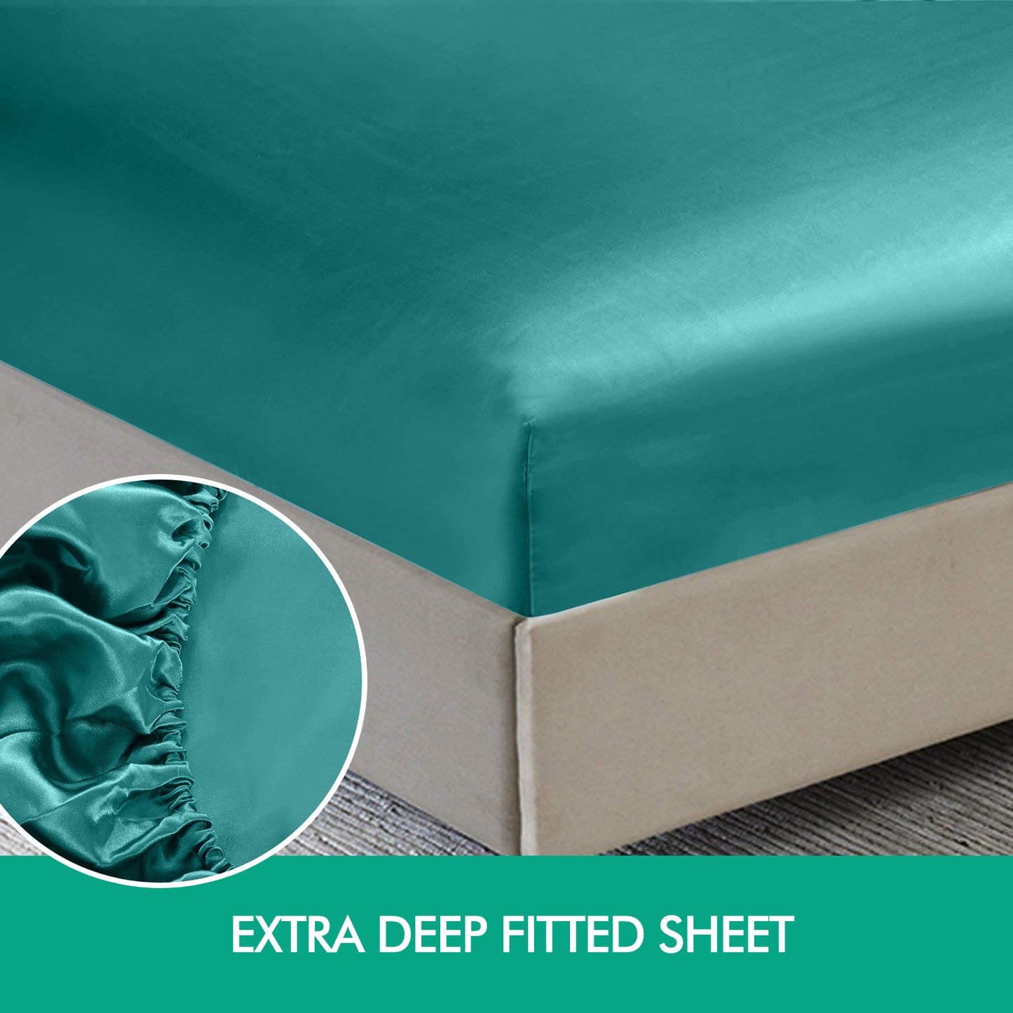 Ultra Soft Silky Satin Bed Sheet Set in Single Size in Charcoal Colour
