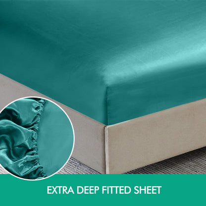 Ultra Soft Silky Satin Bed Sheet Set in Single Size in Charcoal Colour