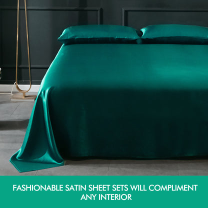 Ultra Soft Silky Satin Bed Sheet Set in Single Size in Charcoal Colour