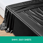 Ultra Soft Silky Satin Bed Sheet Set in Single Size in Charcoal Colour