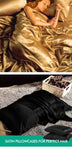 Ultra Soft Silky Satin Bed Sheet Set in Double Size in Gold Colour