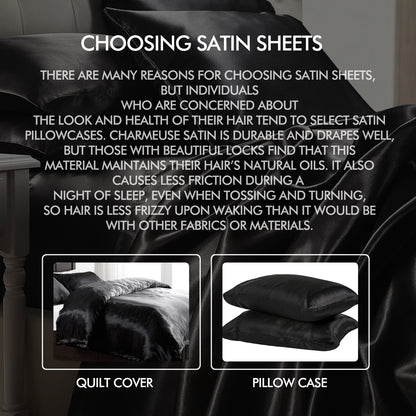 1000TC Silk Satin Duvet Cover Set in Single Size in Teal Colour