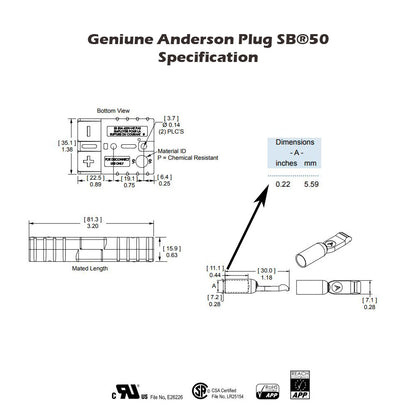10 x Genuine Anderson Plug connector 50AMP Caravan Trailer Solar 6AWG