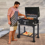 Square outdoor barbecue grill bbq