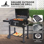 Square outdoor barbecue grill bbq