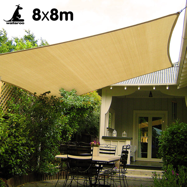  Wallaroo Rectangular Shade Sail 8m x 8m - Sand