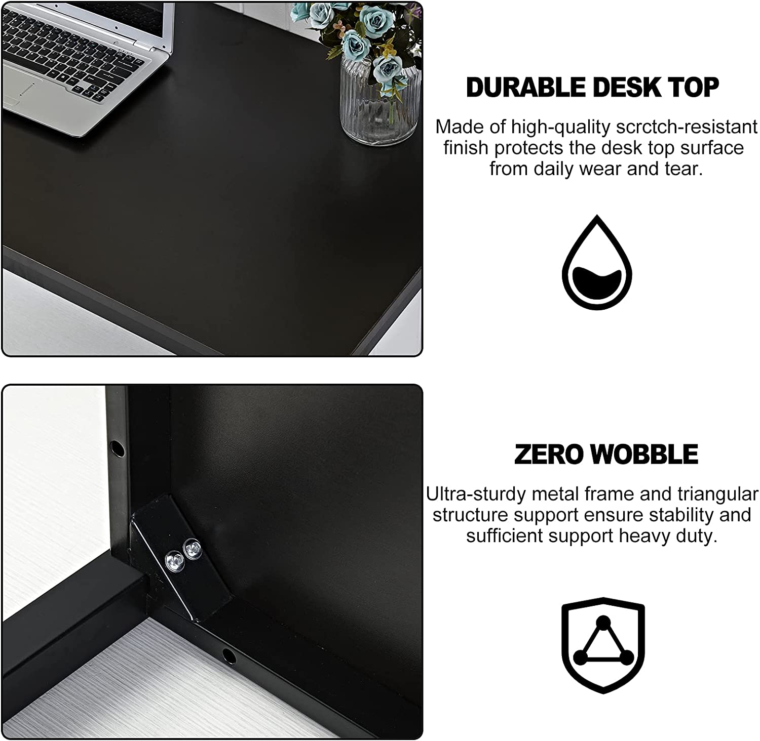 Sturdy and Heavy Duty Foldable Office Computer Desk (Walnut Large, 120