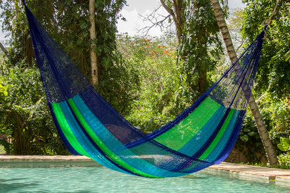 Jumbo Size Super Nylon Mexican Hammock in Oceanica Colour