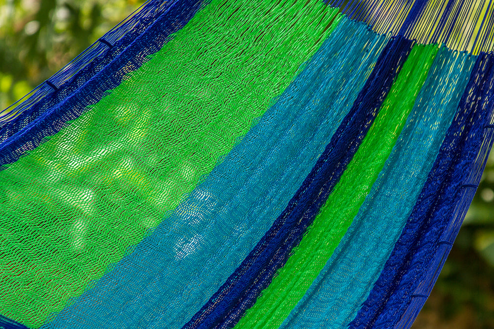 King Size Super Nylon Mexican Hammock in Oceanica Colour