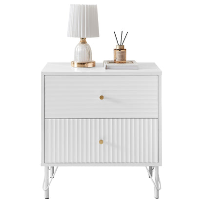 White/Black Bedside Table Drawer Nightstand