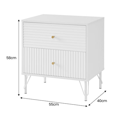 White/Black Bedside Table Drawer Nightstand