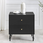 White/Black Bedside Table Drawer Nightstand