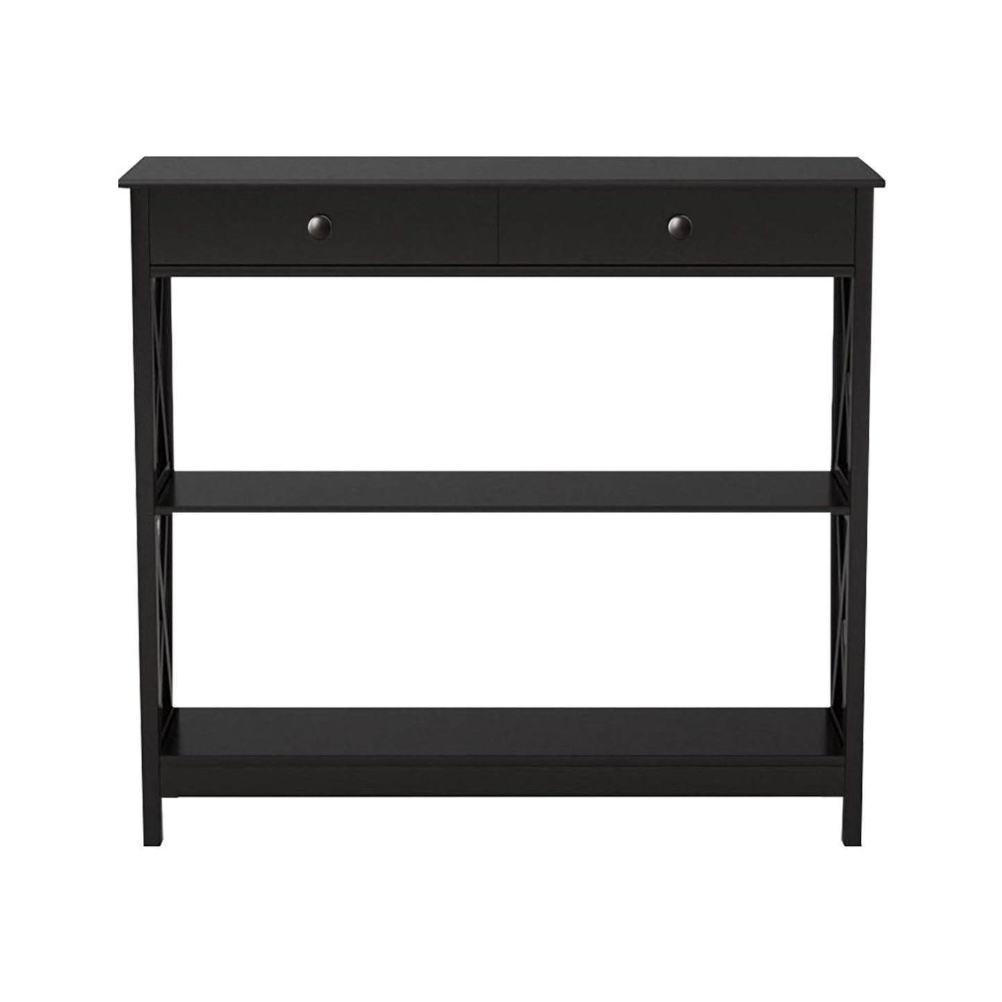 White/Black Cross Console Table for Stylish Spaces