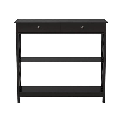 White/Black Cross Console Table for Stylish Spaces