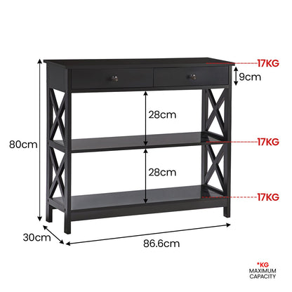 White/Black Cross Console Table for Stylish Spaces