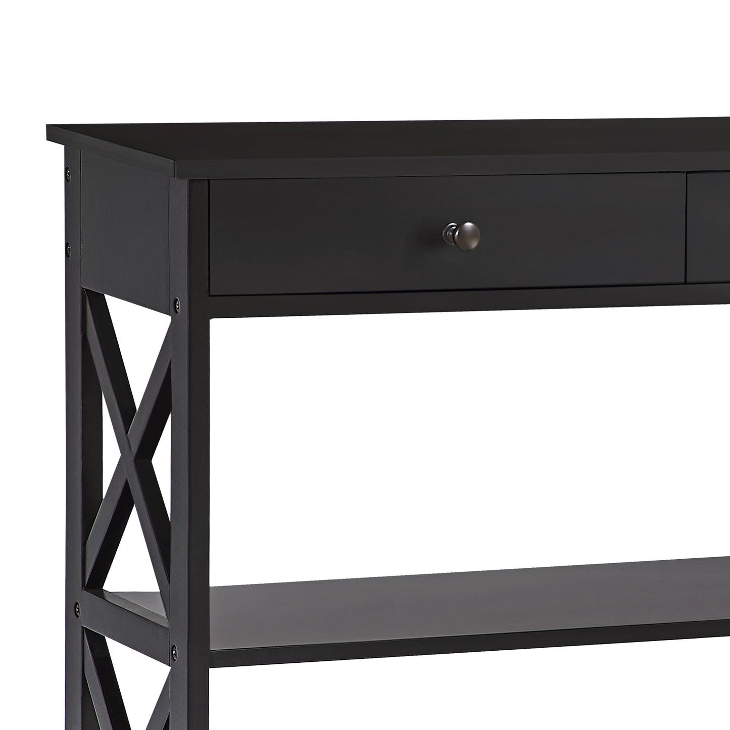 White/Black Cross Console Table for Stylish Spaces