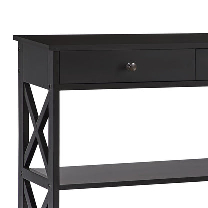 White/Black Cross Console Table for Stylish Spaces