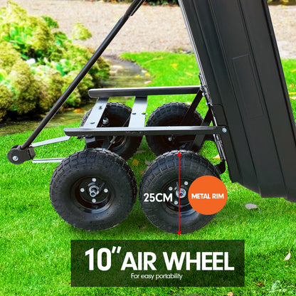 Garden Dump Cart Dumper Wagon Carrier Wheel Barrow  75L