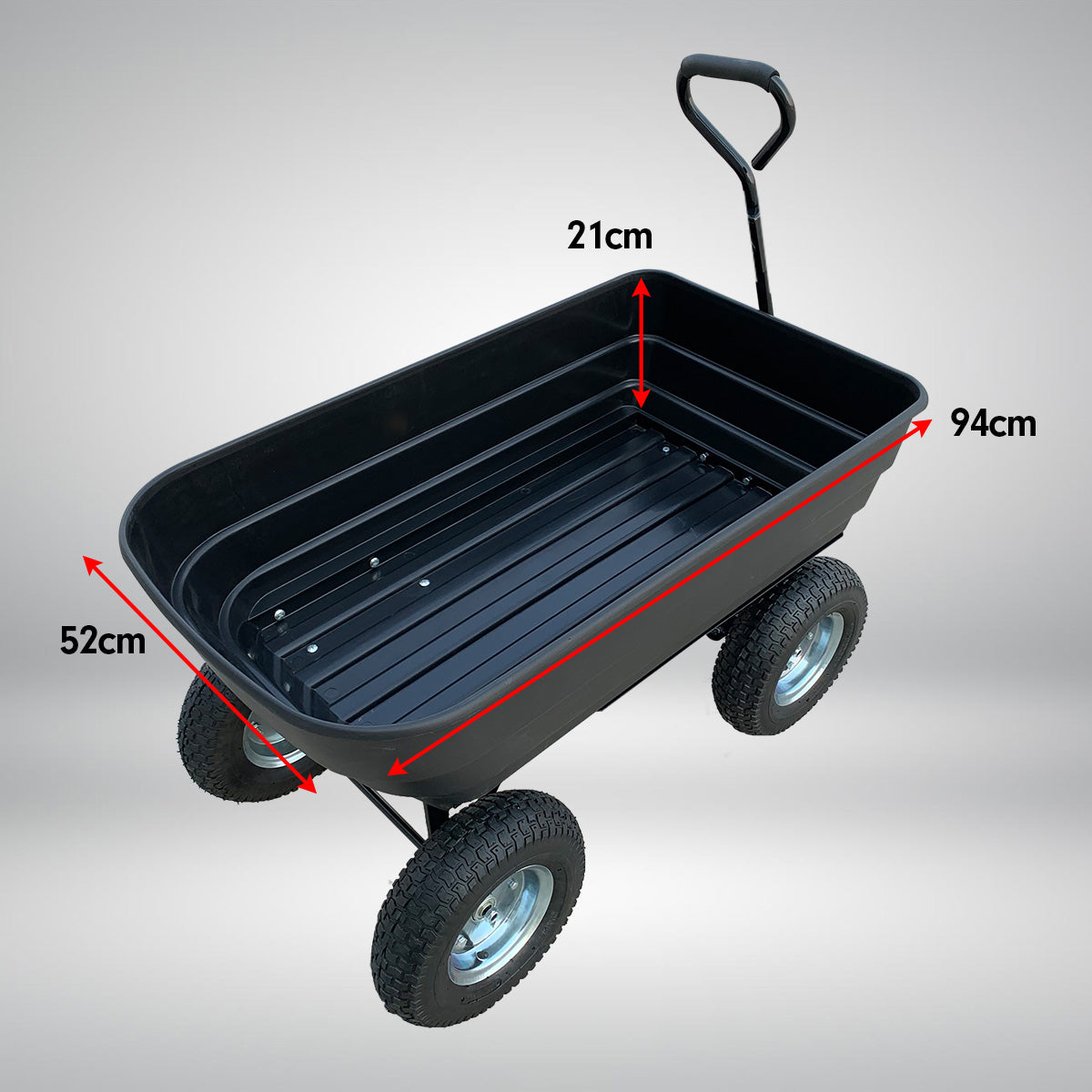Garden Dump Cart Dumper Wagon Carrier Wheel Barrow  75L