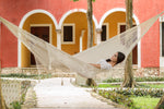 Cotton Hammock With Crocheted Tassels - Queen Size Marble