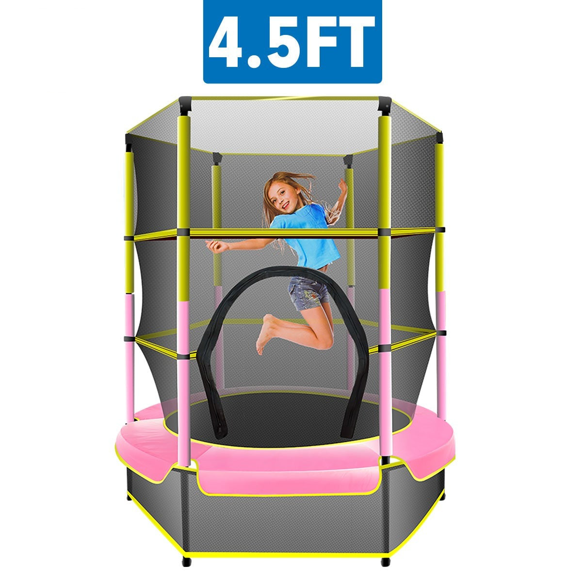 Kahuna Mini 4.5 ft Trampoline Yellow Pink