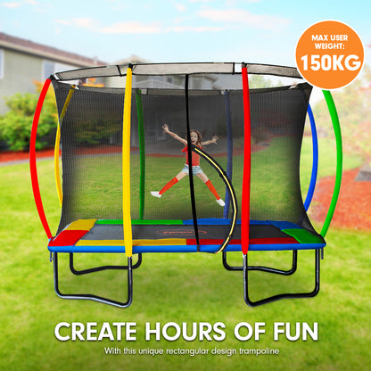 Trampoline 6 ft x 9 ft Rectangular Outdoor - Rainbow