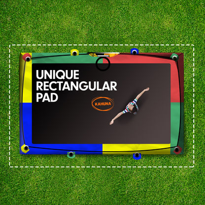 Trampoline 6ft x 9ft Rectangular Outdoor Rainbow Basketball Set