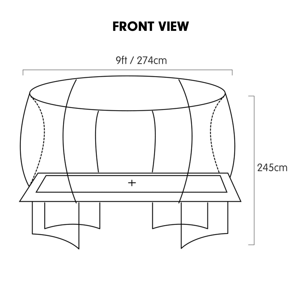 Trampoline 6 ft x 9 ft Rectangular Outdoor - Rainbow
