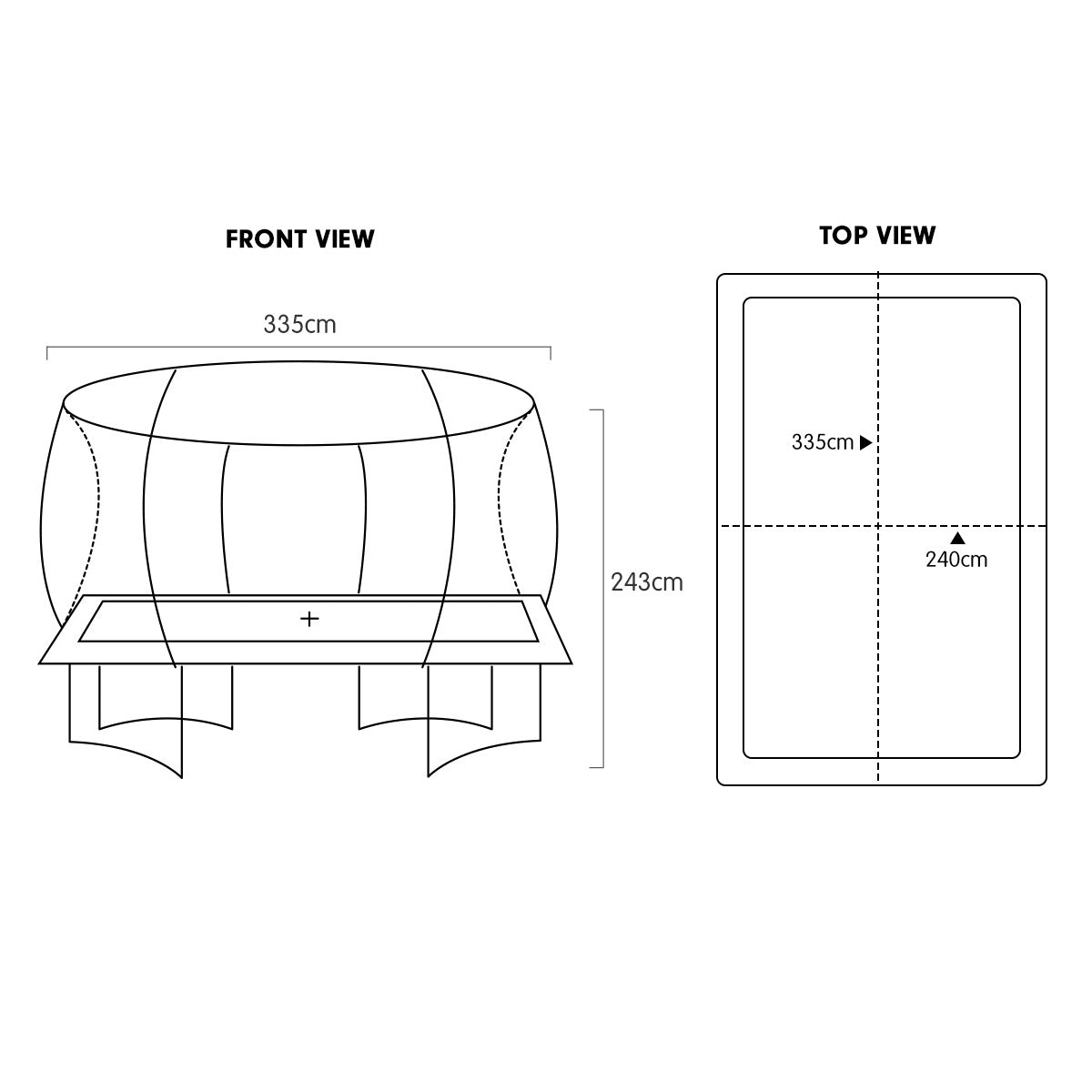 Trampoline 8 ft x 11 ft Rectangular Outdoor - Orange