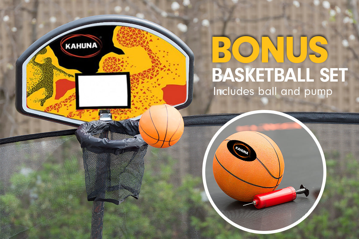 Kahuna Trampoline 6ft with Basketball Set - Rainbow