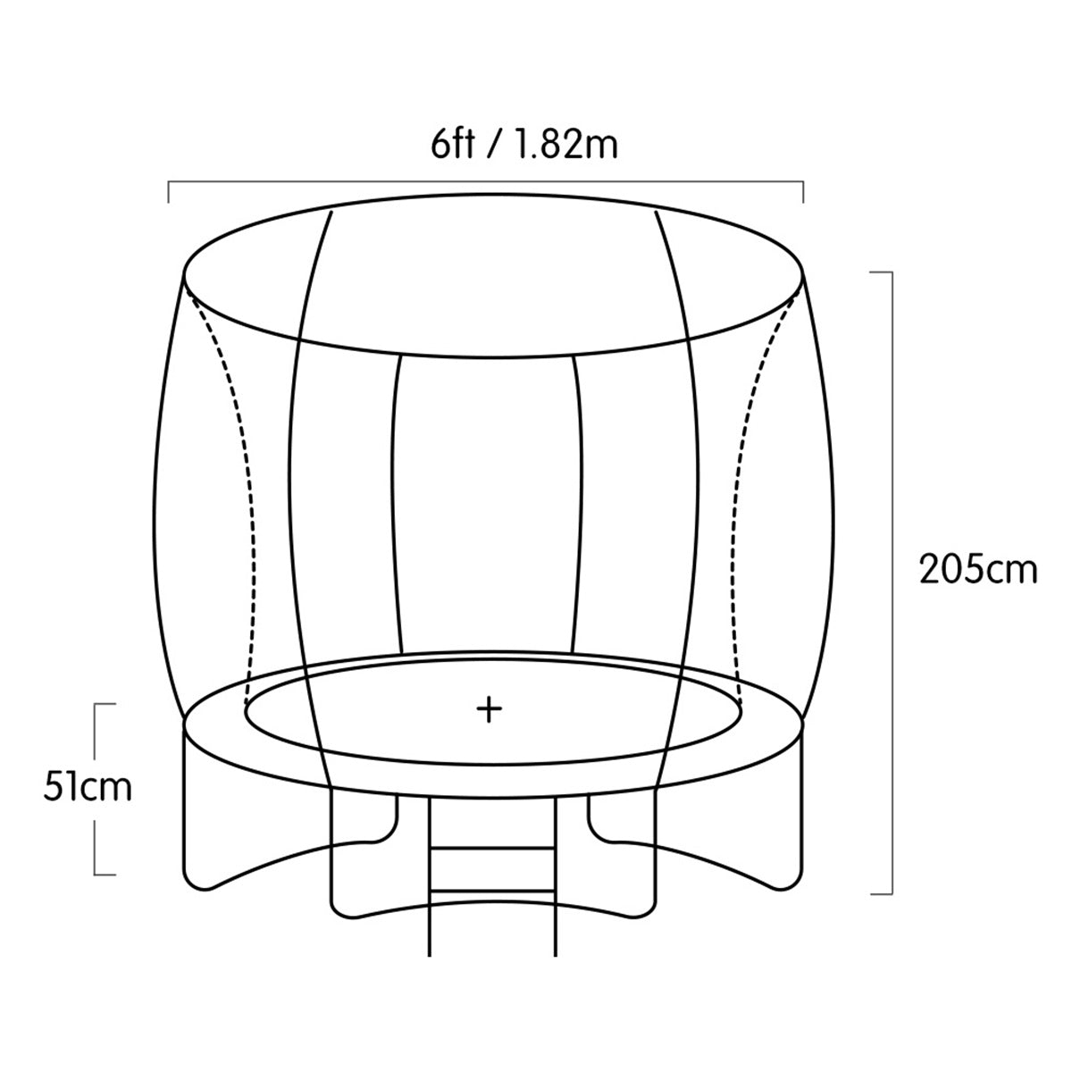 Trampoline 6ft with Roof Cover - Orange