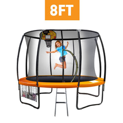 Kahuna Trampoline 8 ft with Basketball set - Orange
