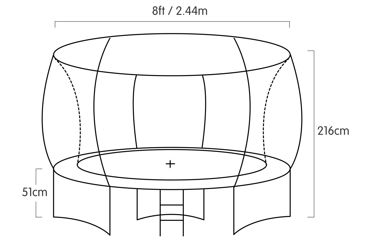 Kahuna 8ft Trampoline Spring Outdoor - Orange