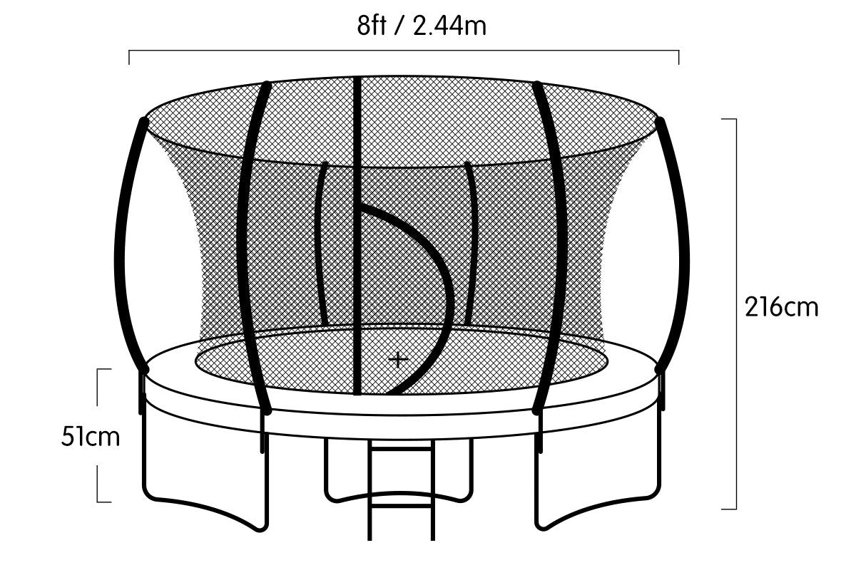 Trampoline 8 Ft  Roof - Blue