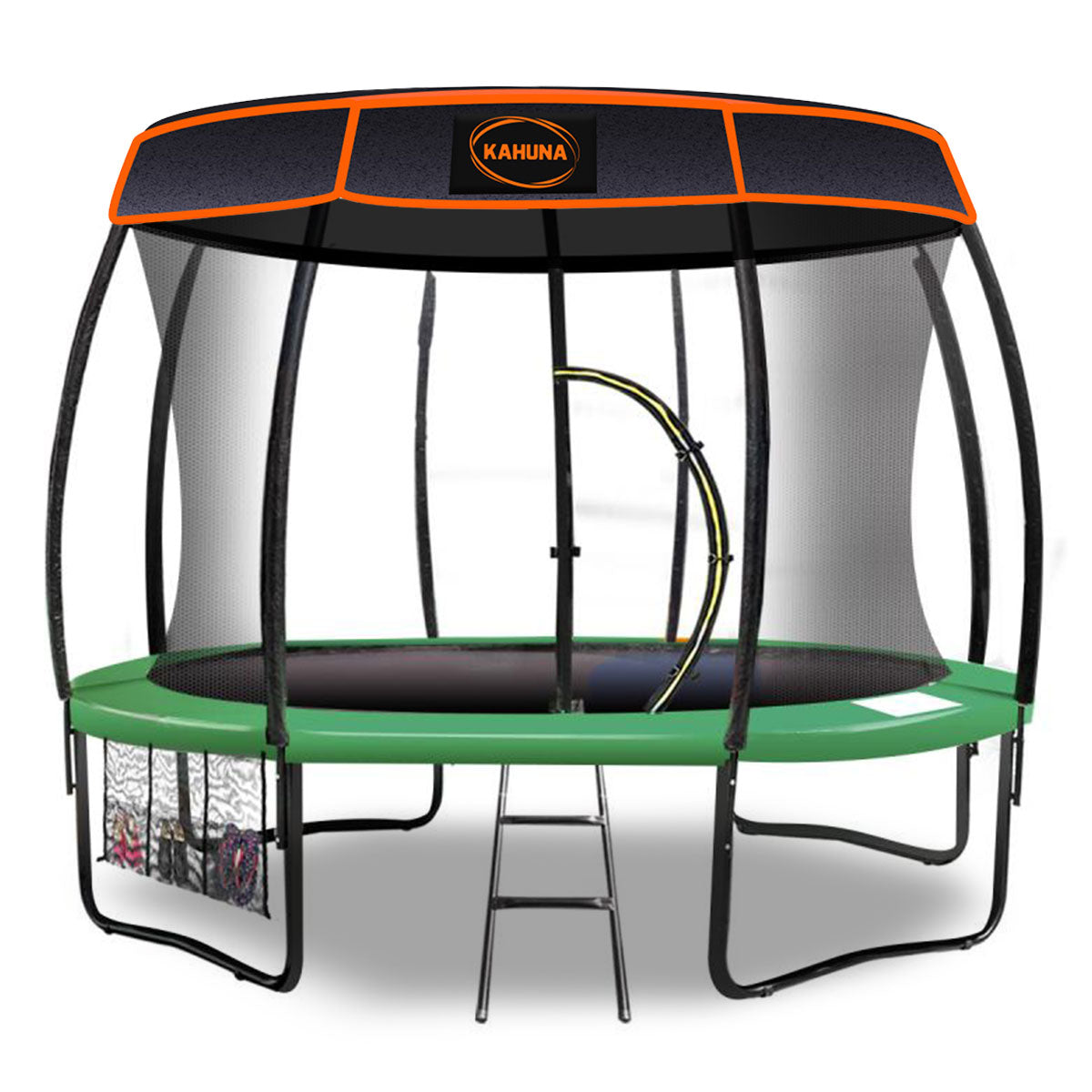Trampoline 16 ft with Basketball set and roof - Green