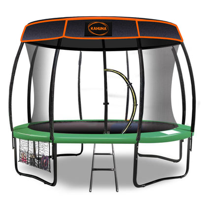 Trampoline 16 ft with Basketball set and roof - Green