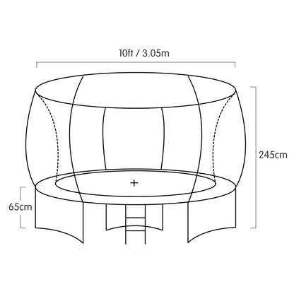 Trampoline 10 ft with Roof - Orange