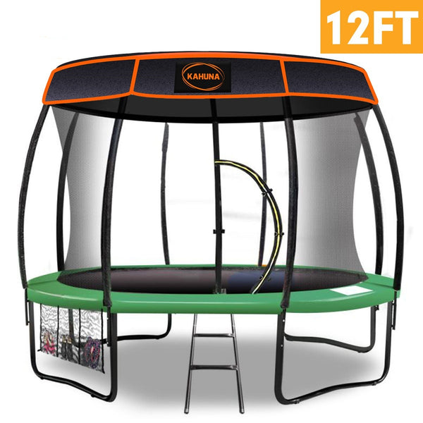  Trampoline 12 ft with Roof-Green